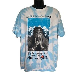 Poetic Justice Tupac A Street Romance Tie-Dye Tee Blue Sz XL